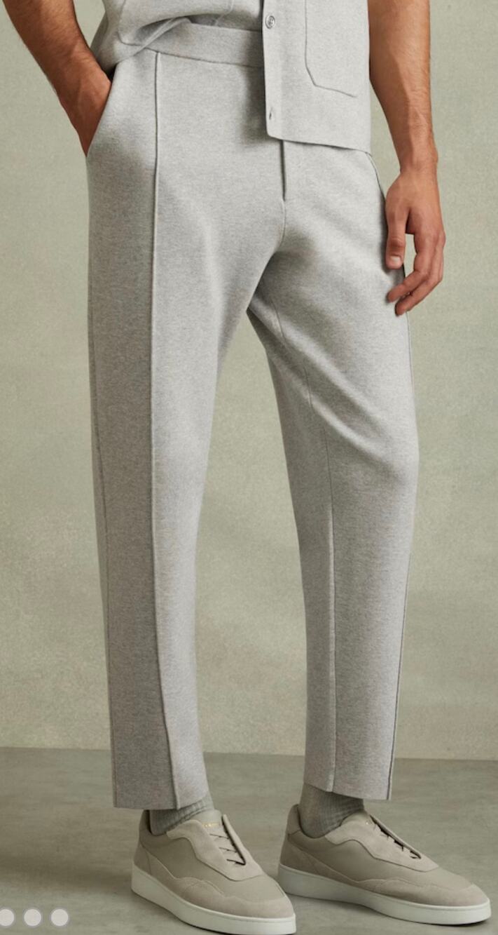 REISS Men's Jett Soft Knitted Front Seam Elasticated Athleisure Joggers Size XS